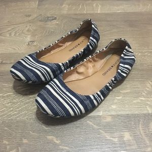 Lucky Brand Navy and White Stripe Flats